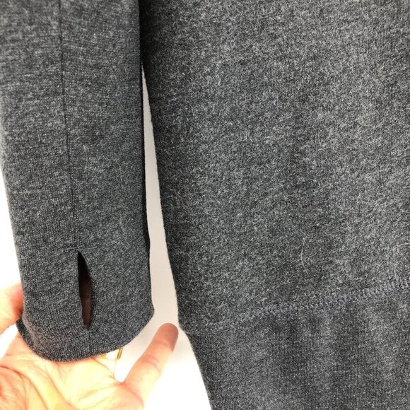 Eddie Bauer Heathered Charcoal/Dark grey Camp Fleece Wrap Cardigan Sweater M - Picture 13 of 16